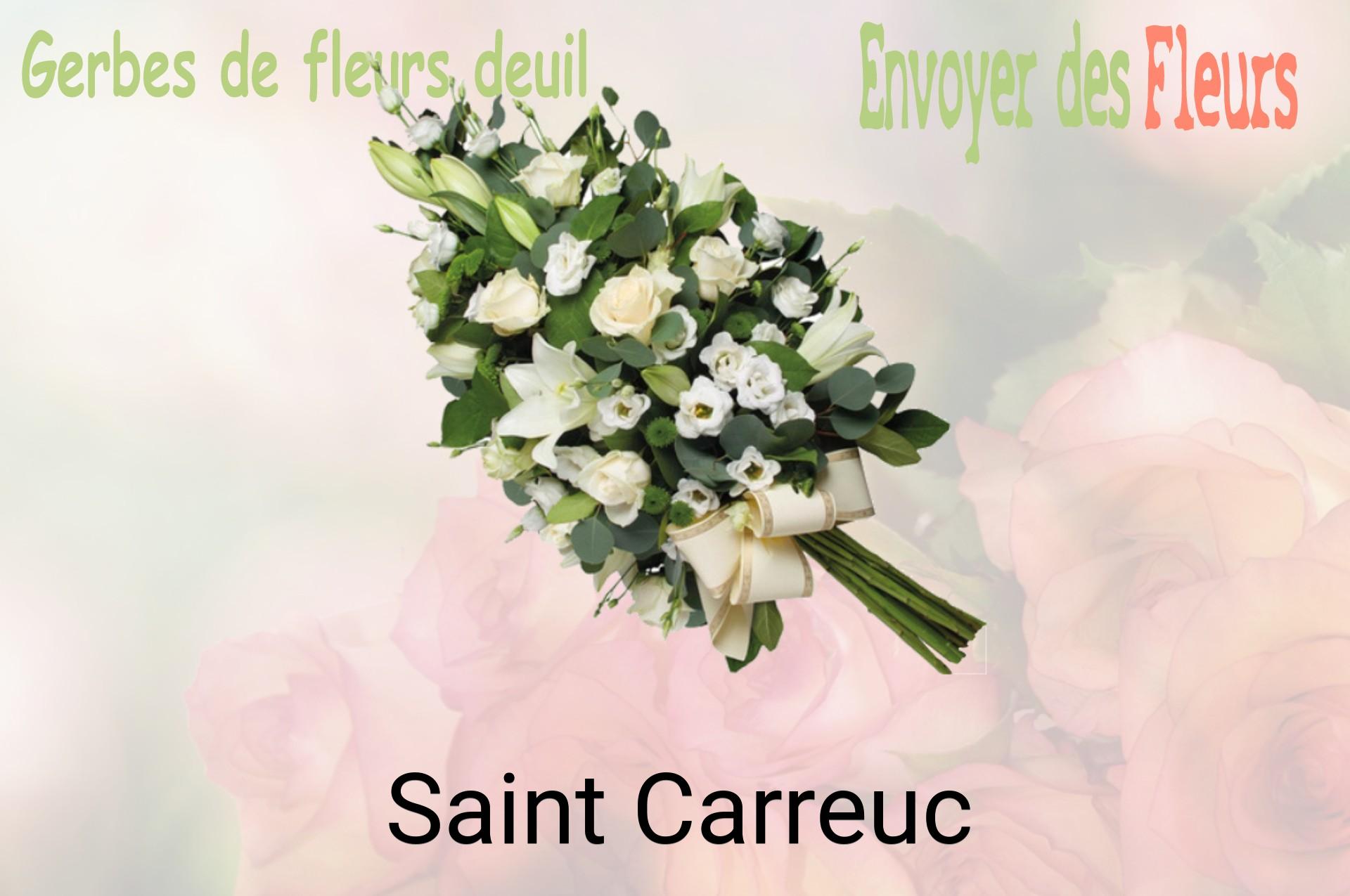 Gerbe de fleurs de deuil livrée à Saint-Carreuc